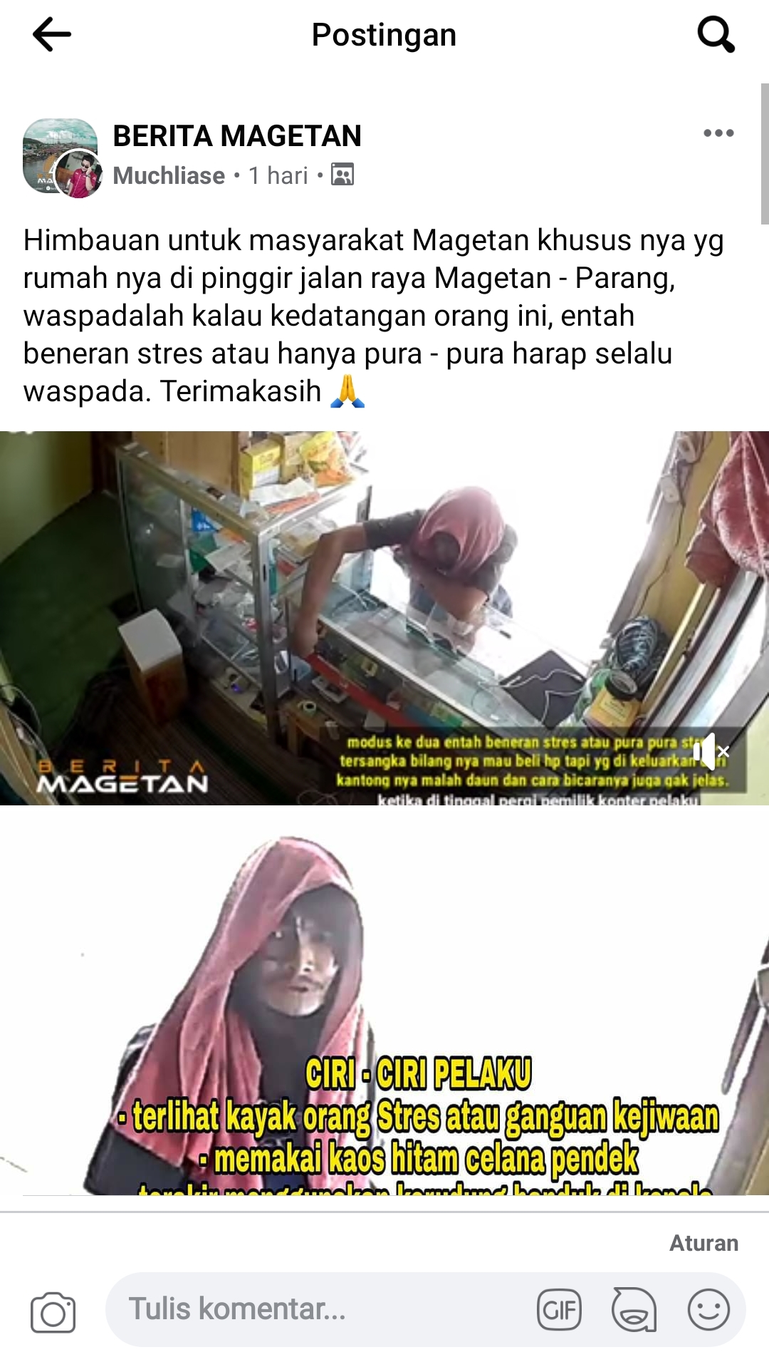 Maling HP di Magetan Terekam CCTV, Modusnya Pinjam Korek Api