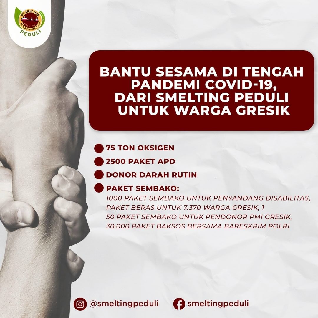 Berbagai Aksi Kemanusiaan PT Smelting Selama Pandemi Ringankan Beban Warga Gresik