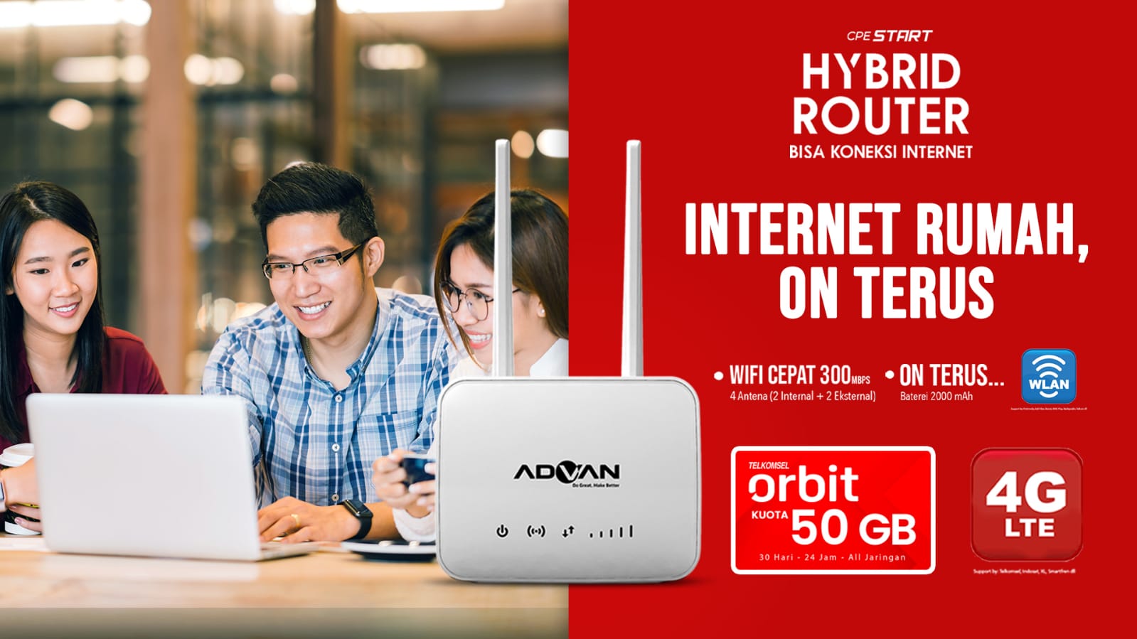 Telkomsel Gandeng Advan Luncurkan Orbit CPE Router