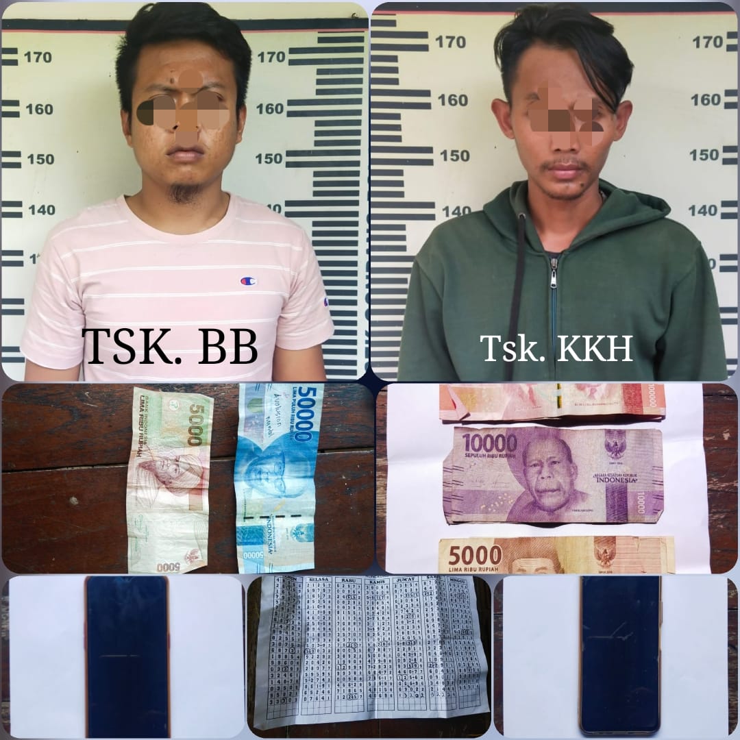 Dua Pemuda Tulungagung, Pengecer dan Pengepul Togel Ditangkap Polisi
