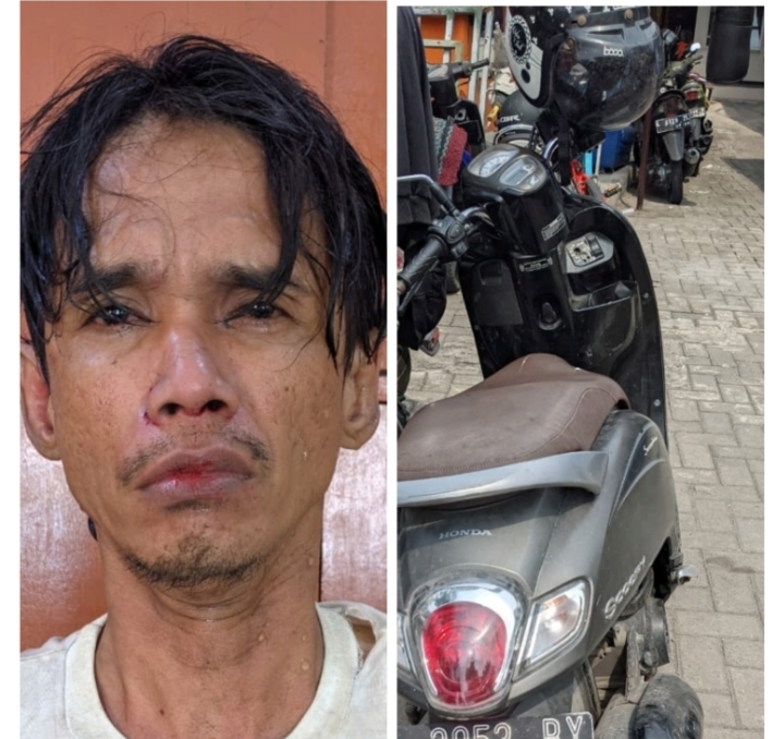 Ketahuan Nyolong Motor, Bandit Ini Ditendang Sampai Ndlosor dan Pilih Nyebur ke Sungai