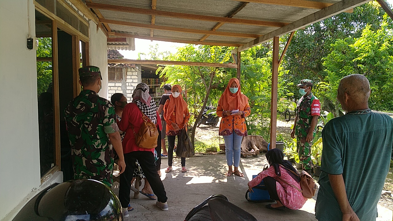 Kodim 0812 Lamongan Pantau Vaksinasi Lansia di Kecamatan Kembangbahu