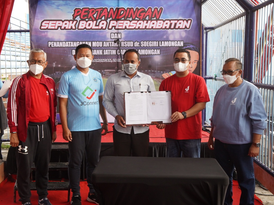 Bank Jatim Jalin Kerjasama dengan RSUD dr Soegiri dan BUMDes Lamongan