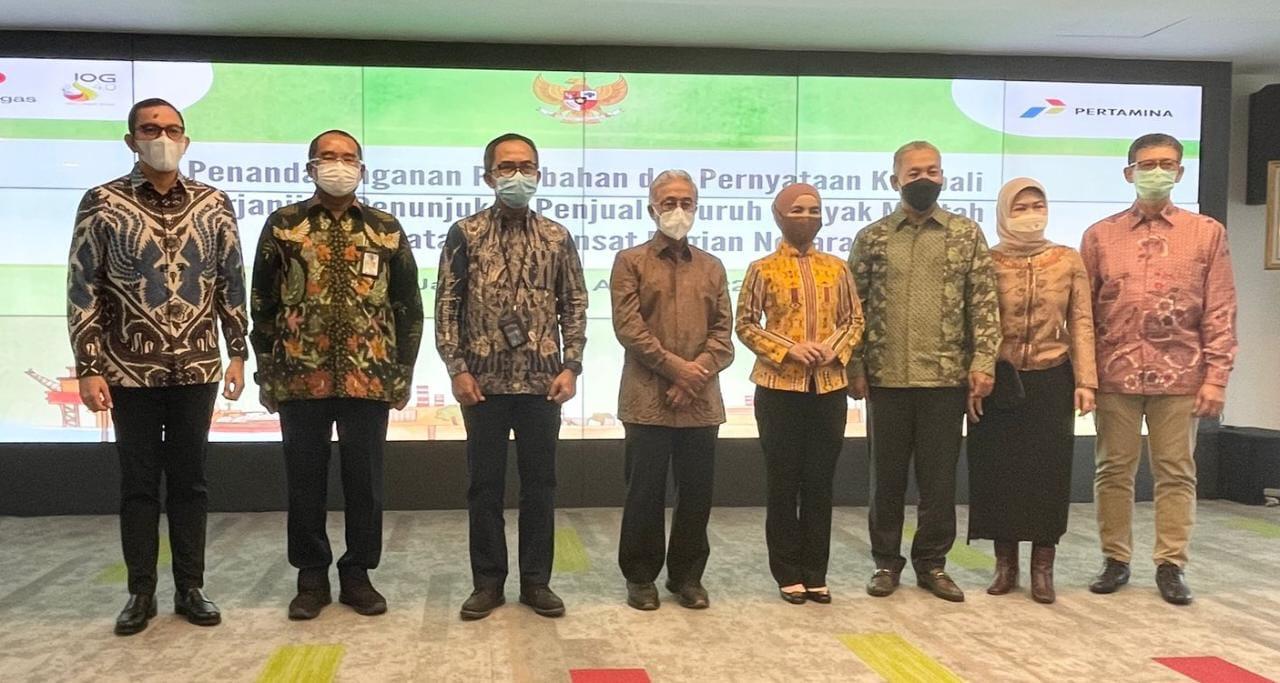 SKK Migas – Pertamina Tandatangani Perubahan Perjanjian Penunjukan Penjual Minyak Mentah/Kondensat Bagian Negara