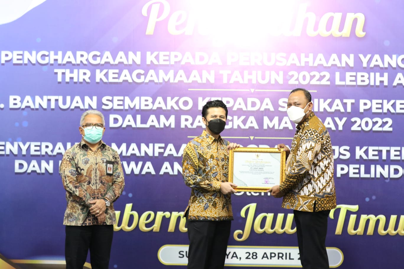 Berikan THR Lebih Awal, Pemprov Jatim Apresiasi 112 Perusahaan di Jatim