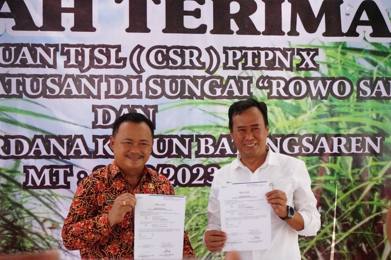 PTPN X Salurkan Bantuan Normalisasi Patusan untuk Warga Tulungagung