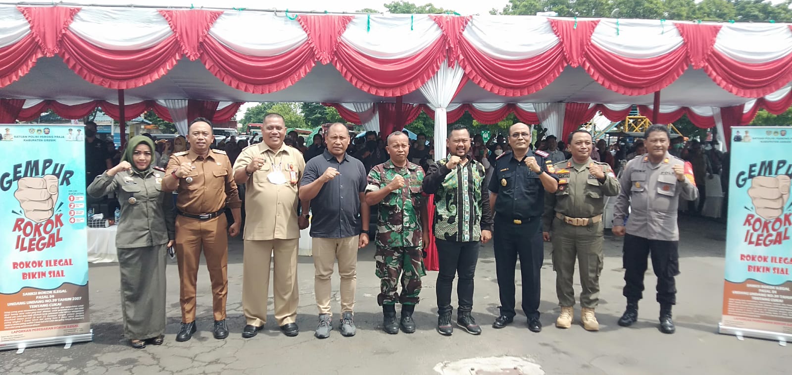 Blokir Peredaran Rokok Ilegal, Pemkab dan Bea Cukai Sosialisasi di Pelabuhan Gresik