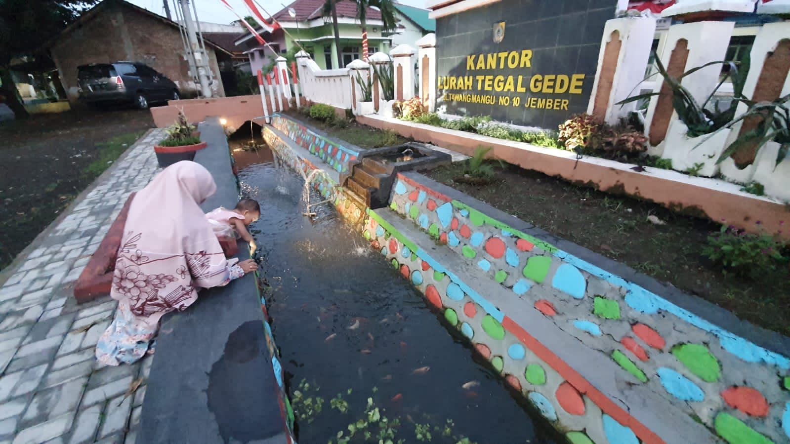 Kreatif, Selokan Air Depan Kantor Kelurahan di Jember Disulap Jadi Kolam Ikan