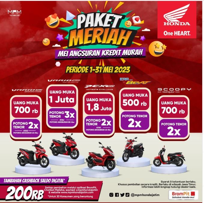 Hemat di Bulan Mei, Manfaatkan Potongan Tenor hingga 3 Kali untuk Motor Matic Honda