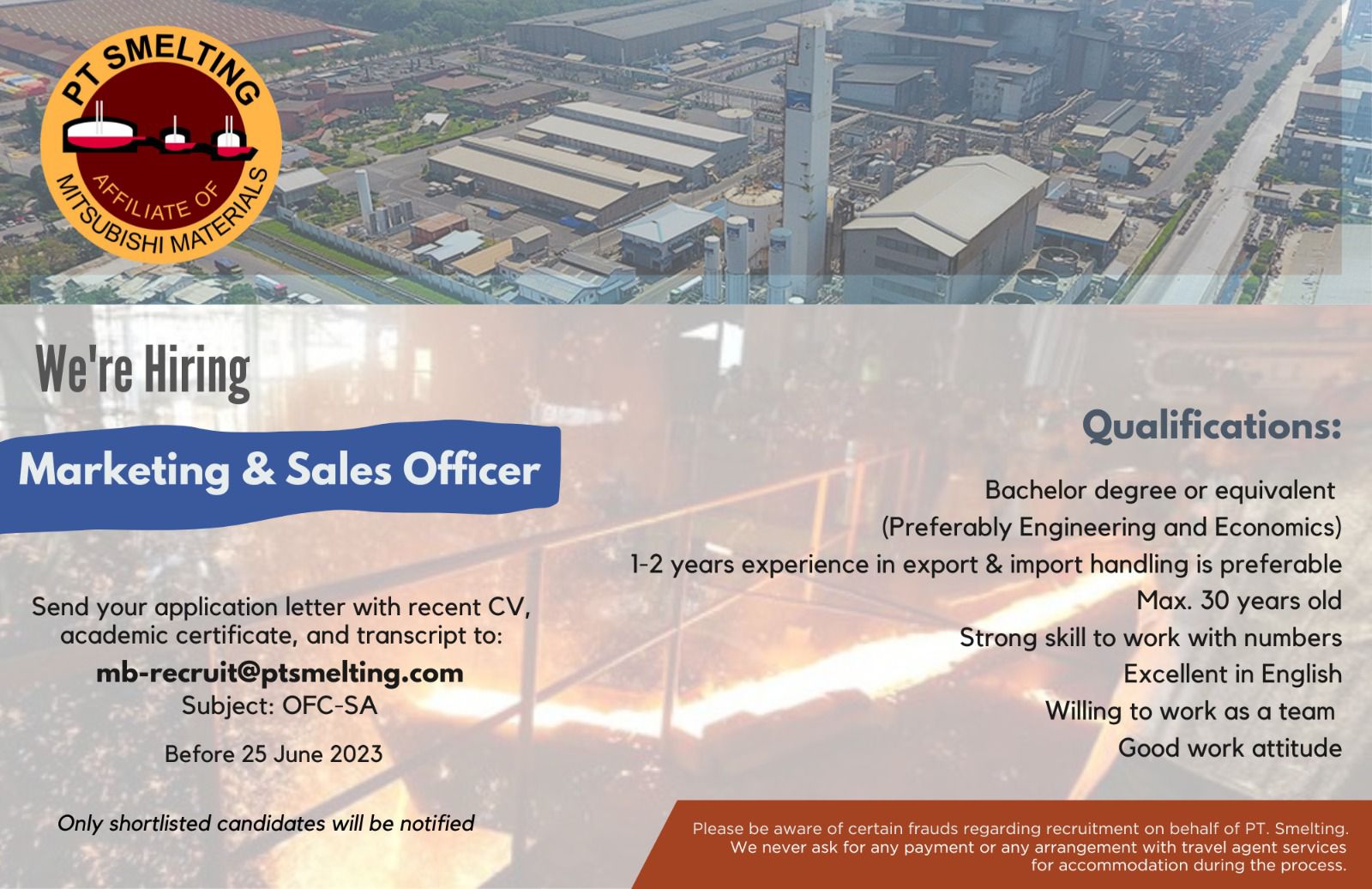 Lagi, Ada Lowongan di PT Smelting, Warga Gresik Buruan Lamar