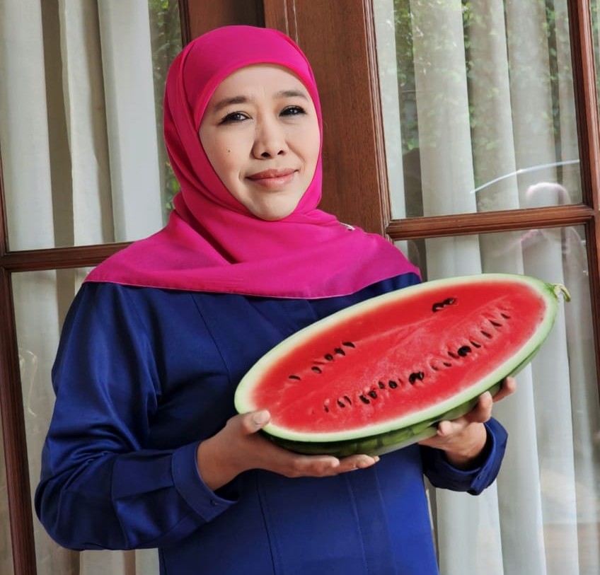 Foto Profil Instagram Khofifah Memegang Semangka, Bentuk Dukungan Moril Pada Palestina