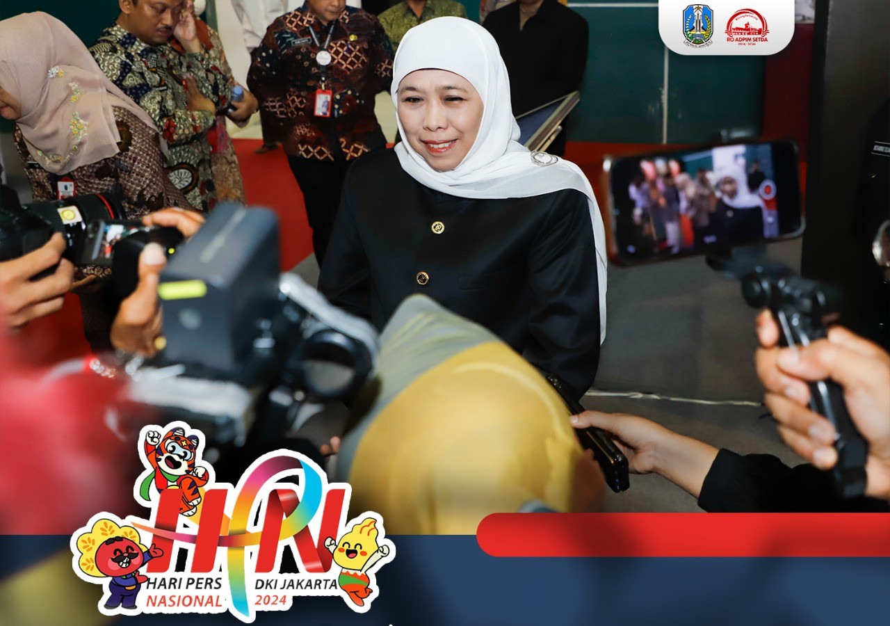 Hari Pers Nasional 2024, Khofifah Ajak Insan Pers Wujudkan Pemilu Damai Dengan Produk Jurnalistik Sejuk Berkualitas