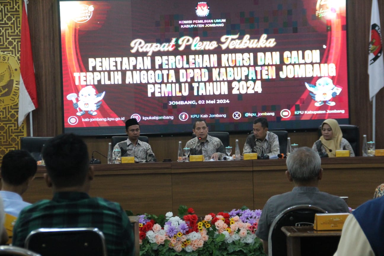 Dok! KPU Jombang Resmi Tetapkan Jumlah Kursi dan Calon Anggota DPRD Terpilih, Ini Daftarnya
