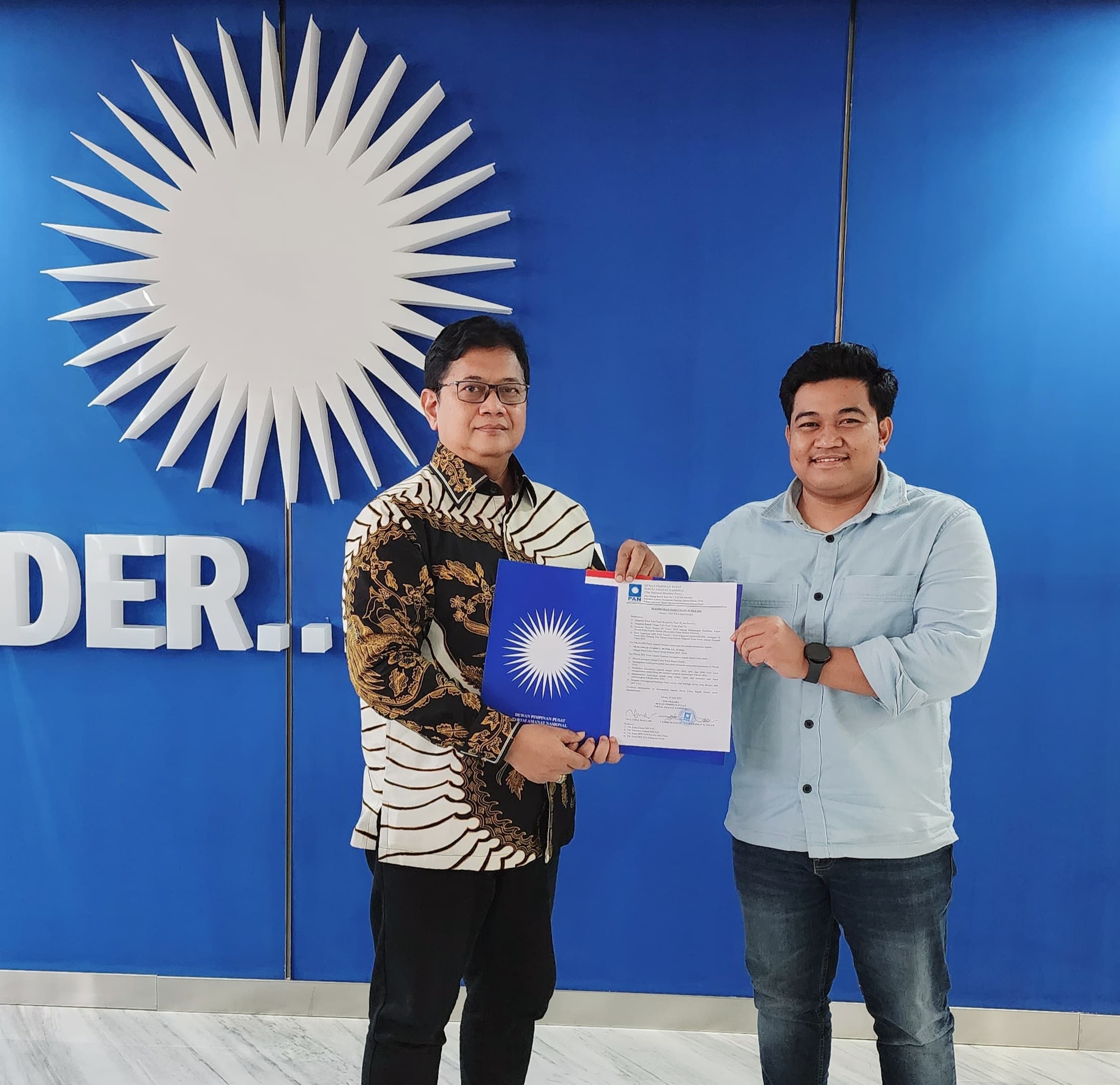 DPP PAN Resmi Dukung Syahrul Munir Maju Calon Bupati Gresik di Pilbup 2024