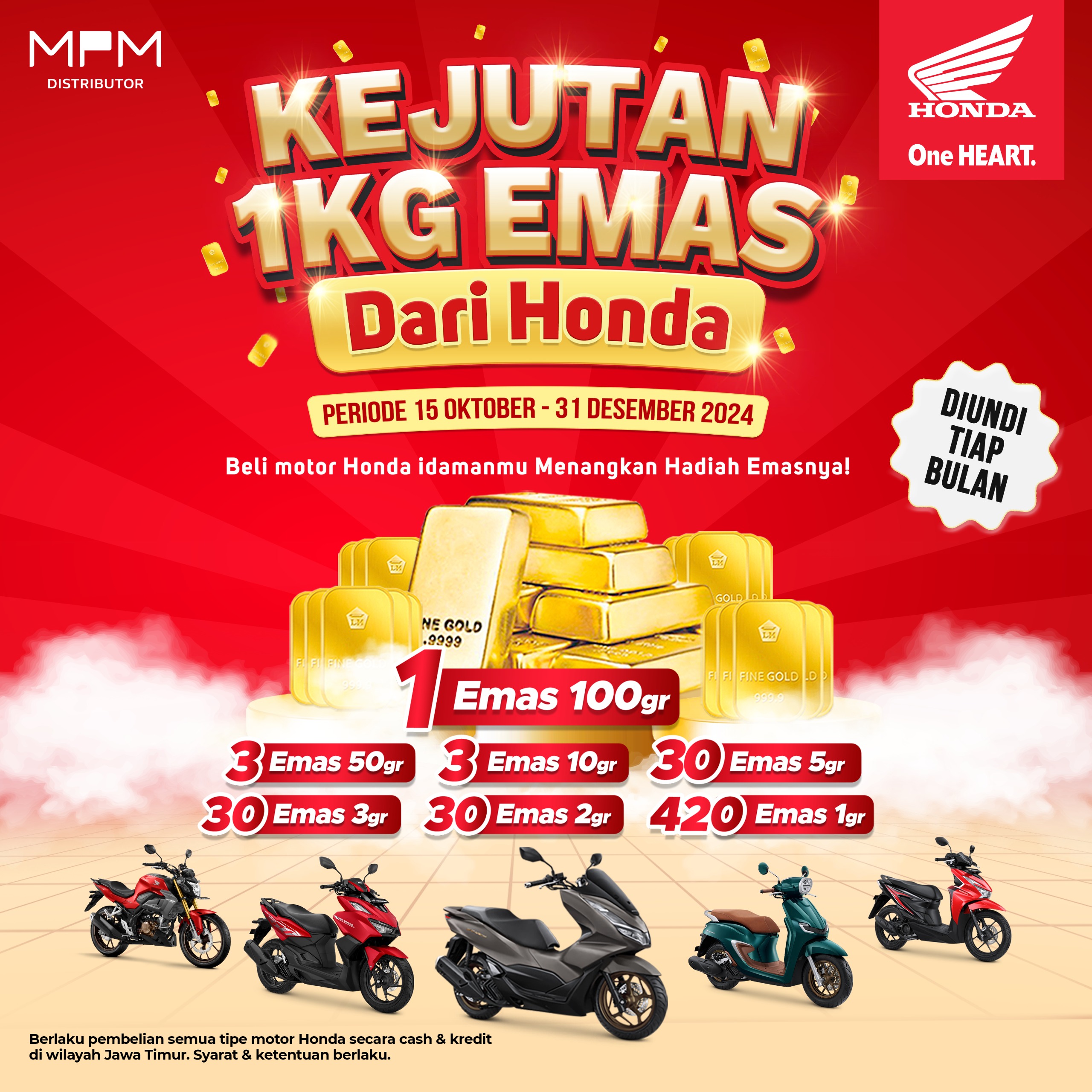 Kejutan Istimewa Pembelian Honda: Dapatkan Kesempatan Menangkan Total 1 Kg Emas!