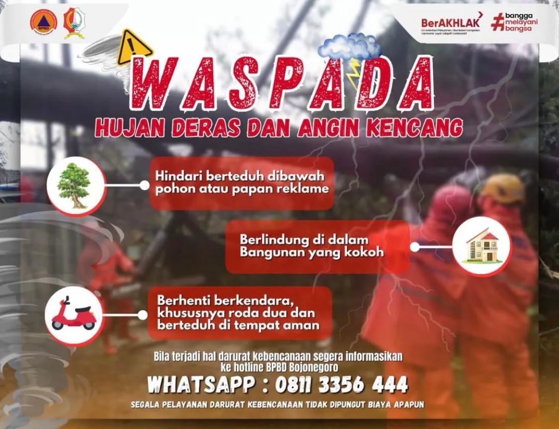 Tiga Posisi Puncak Bencana di Bojonegoro selama 2024