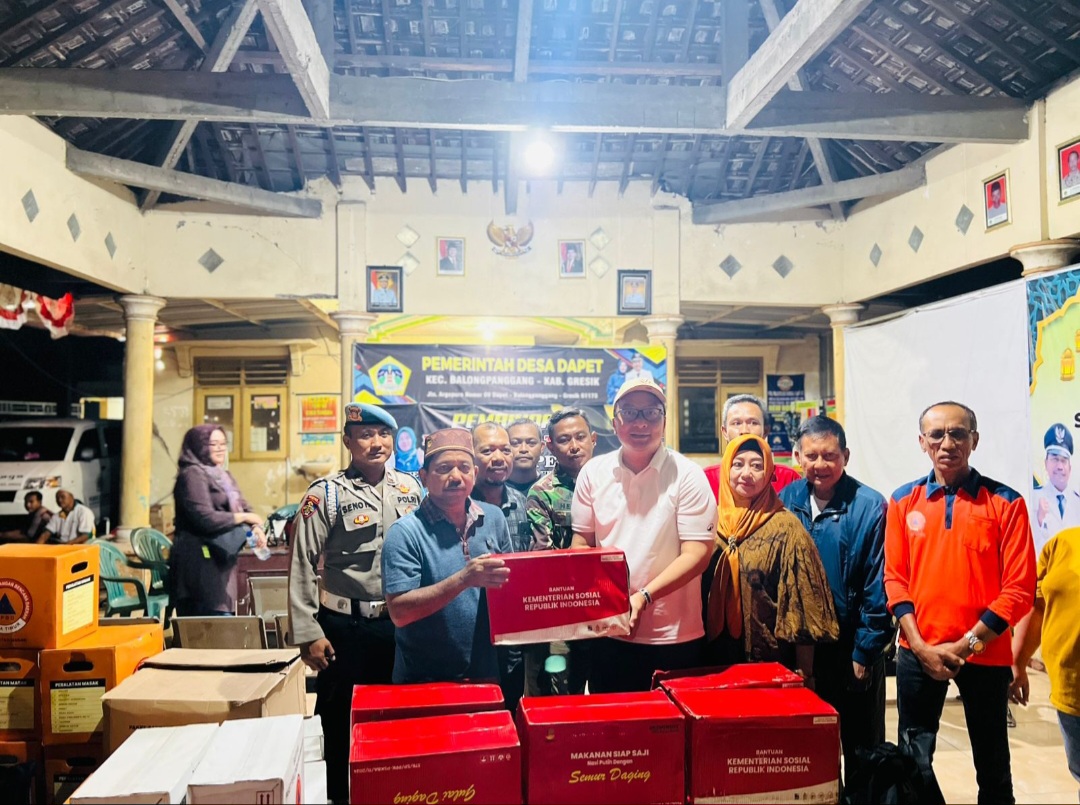 Plt Bupati Gresik Tinjau Banjir Kali Lamong, Pastikan Keselamatan Warga