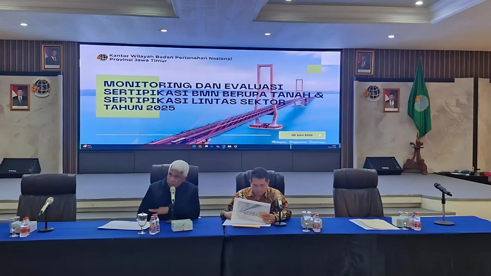 Kepala Kantor Wilayah BPN Provinsi Jawa Timur Lakukan Monitoring dan Evaluasi Percepatan Sertipikasi Aset BMN dan Lintas Sektor