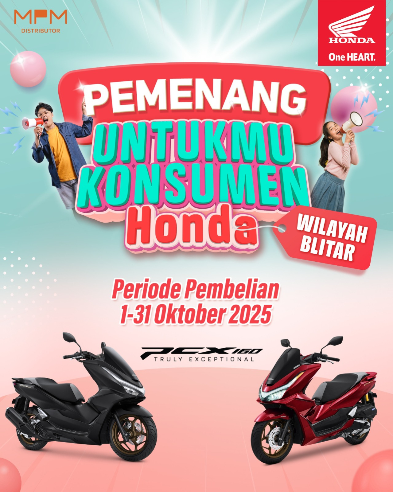 Beli Motor Honda di Blitar, Bisa Menang PCX160! Pemenang Oktober Sudah Diumumkan