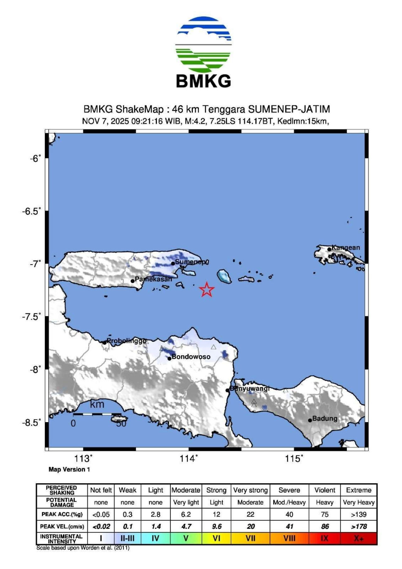 BMKG : Gempa 4,2 Sr Sempat Goyang Perairan Sumenep