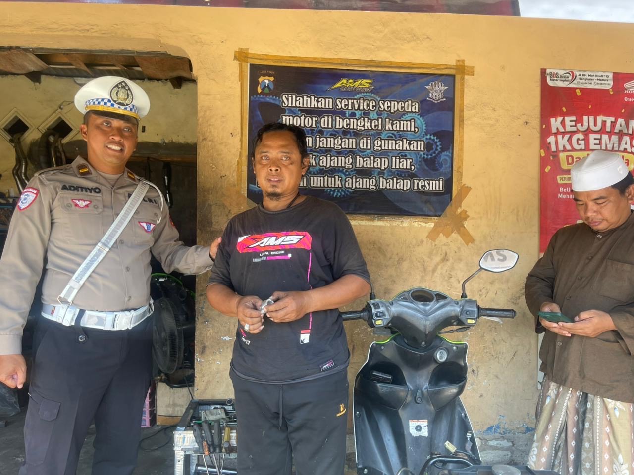 Jaga Nataru, Satlantas Polres Bangkalan Gencar Sosialisasi Larangan Knalpot Brong