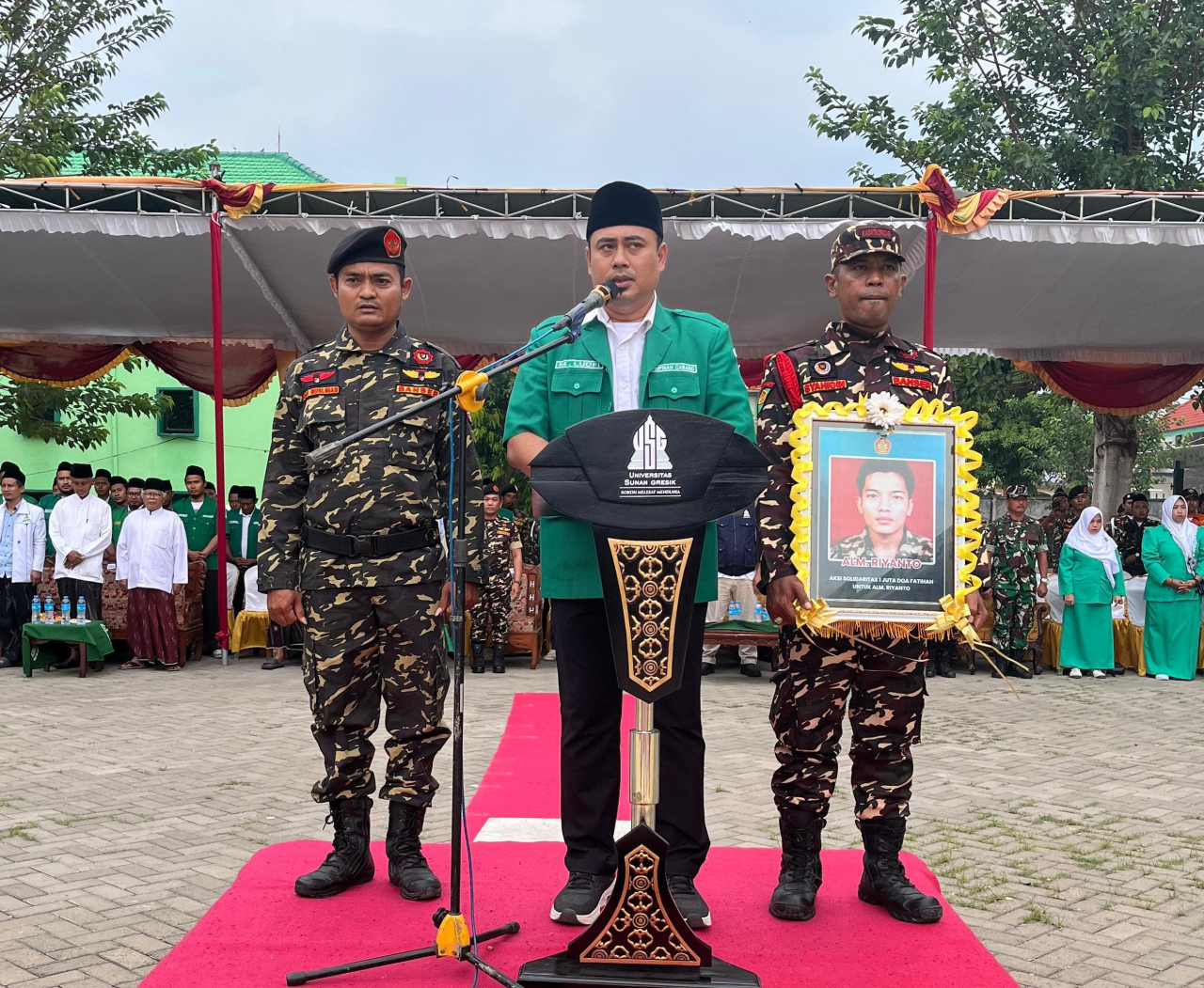 Doa untuk Almarhum Riyanto dan Hadiah Mobil Komando Warnai Susbalan Satkorcab Banser Gresik