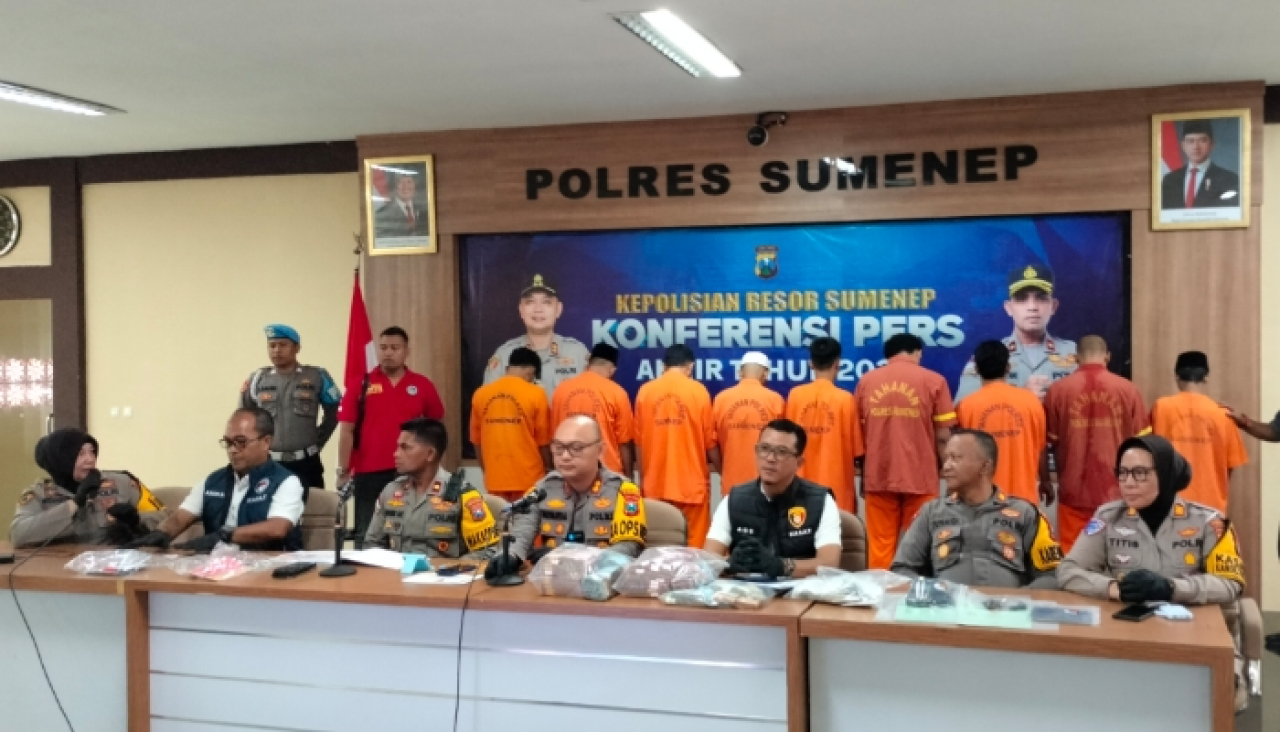 Polres Sumenep Ungkap 70 Kasus Narkoba Selama 2025, Hampir Seratus Tersangka Diamankan