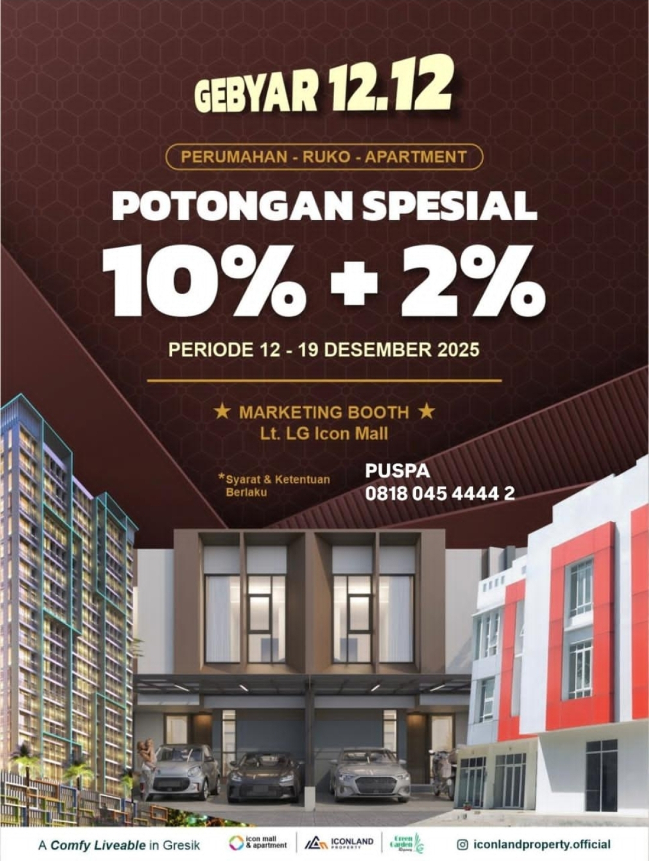 Promo 12.12, Iconland Property Kasih Diskon 10% + 2%
