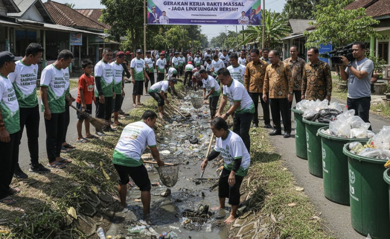Sikat Sampah dari Desa, Pemkab Bojonegoro Gerakkan Kerja Bakti Massal secara Terstruktur