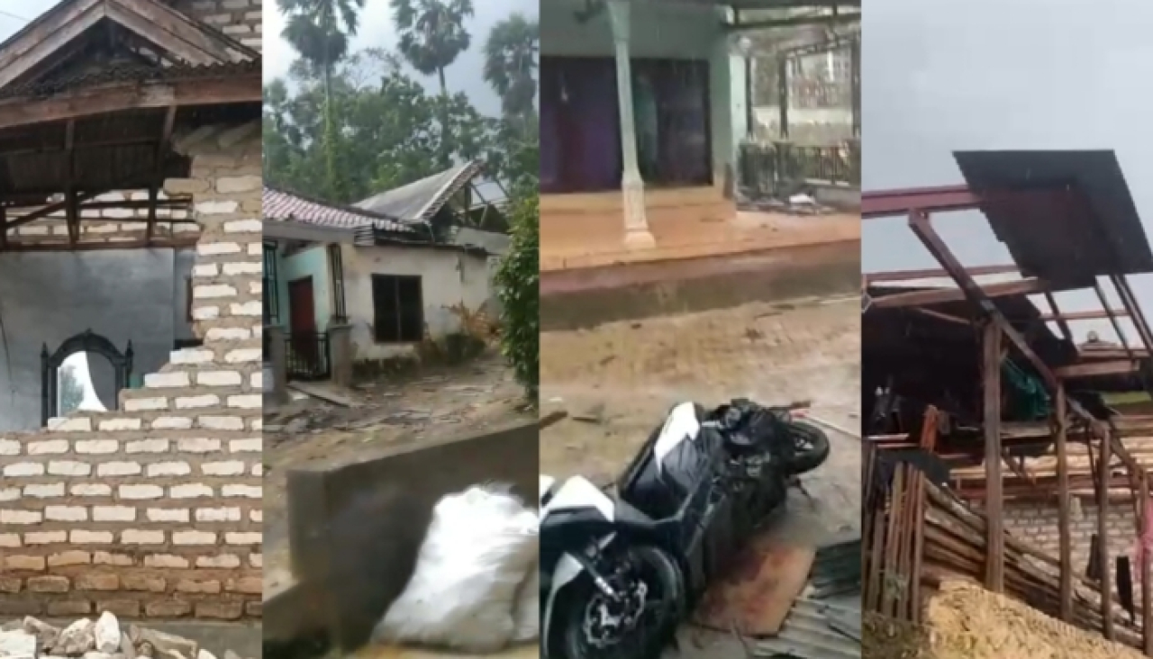 Angin Puting Beliung Terjang Karduluk Sumenep, Puluhan Rumah Warga Rusak Parah