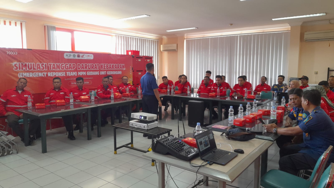 MPM Honda Jatim Gelar Pelatihan Emergency Response Bersama PMK Sidoarjo di Gudang Gedangan