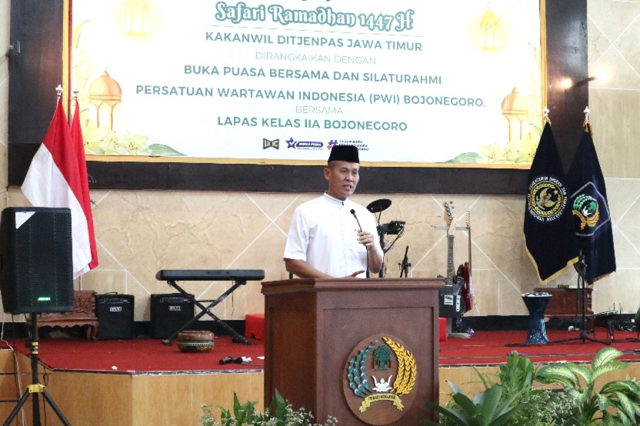 Safari Ramadan Kakanwil Ditjenpas Jatim di Lapas Bojonegoro, Pererat Sinergi dengan PWI