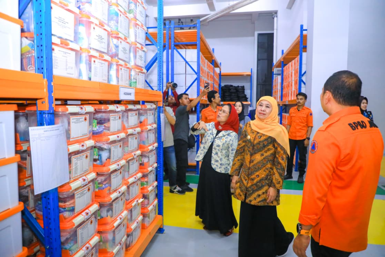 Gubernur Khofifah Resmikan Gerha Majapahit dan GOR BPBD Jatim: Perkuat Logistik Digital Berbasis Sistem FIFO