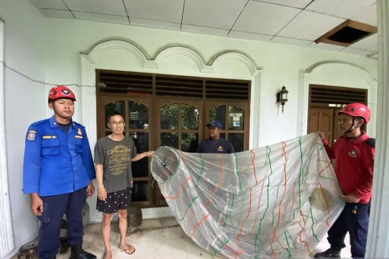 Balon Udara Berisi Petasan Nyangkut di Kabel PLN, Petugas Damkar Tulungagung Turun Tangan