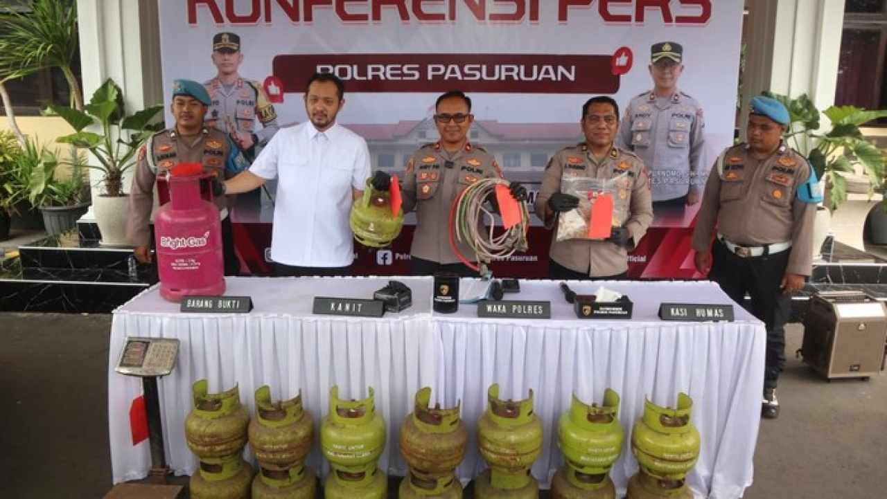 Polres Pasuruan Bongkar Oplosan LPG 3 Kg ke 12 Kg, Dua Tersangka Raup Rp24 Juta per Bulan